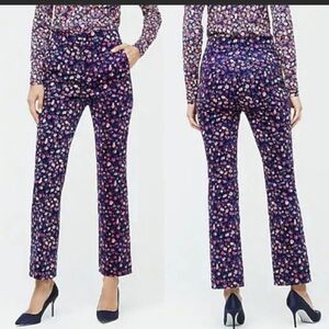 J.Crew‎ Kickout Cord Pant Dotted Floral Ditsy Purple Preppy Cottage Sz 6